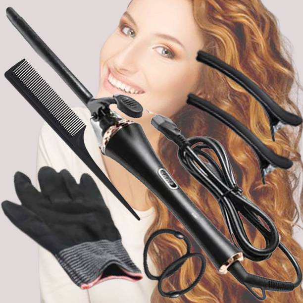 SDEF Hair Curler Curling Iron with Ceramic Coating Barrel,Professional Curling Wand Electric Hair Curler