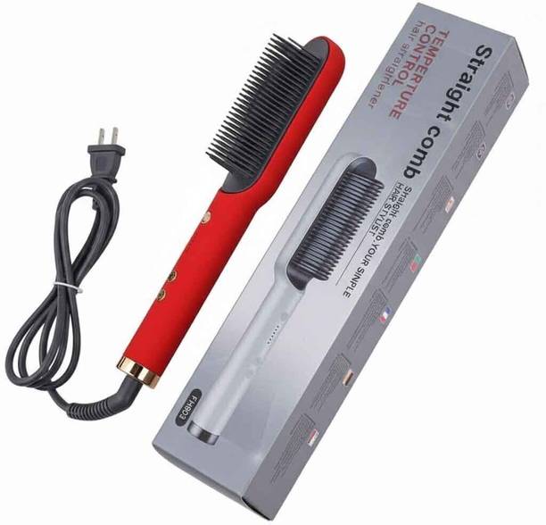 Frinzoo Electric Hair Straightener Brush with Fast Heating Ceramic Comb Electric Hair Styler