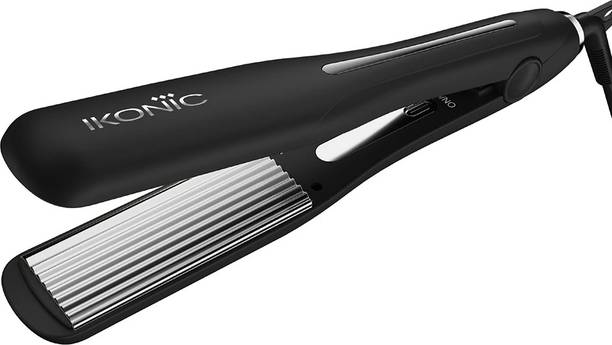Ikonic Professional Hair Crimper with 1.5 inch floating plates Chrome LED Display,Pro Titanium Crimp Electric Hair Styler