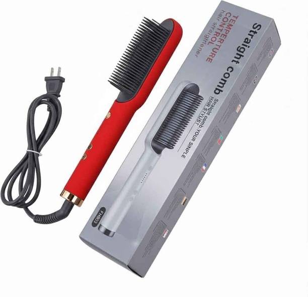 Frinzoo Salon Style Hair Straightener Brush with Quick Heat Electric Hair Styler