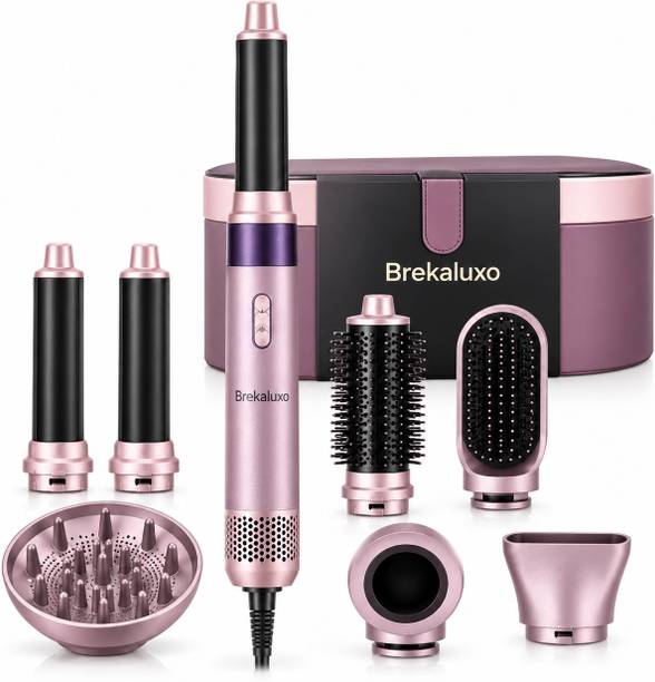 Brekaluxo 7 in 1 Hair Dryer Brush Styler with Curling and Straightening Function Electric Hair Styler