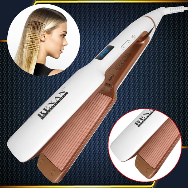 REXAN INTERNATIONAL Hair Crimper Ultra Wide Floating Plates, Temperature Control LED Light Neo Tress Electric Hair Styler