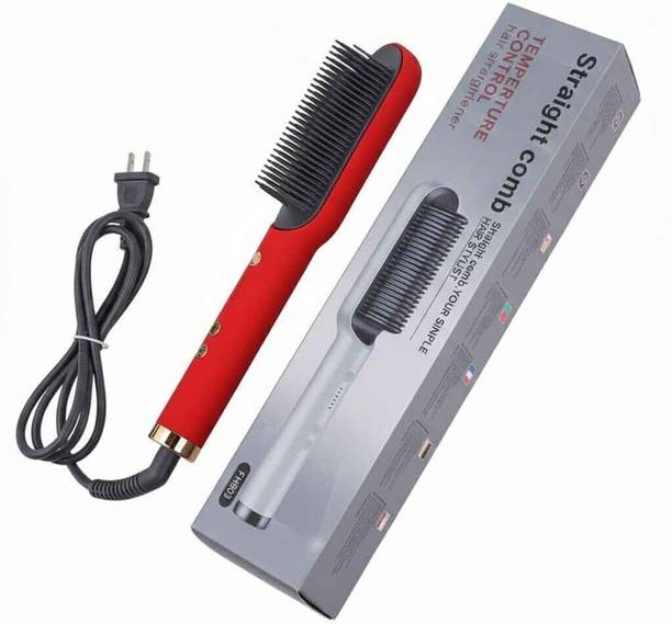 Frinzoo Hair Straightener Brush with Smooth Glide Ceramic Teeth Electric Hair Styler