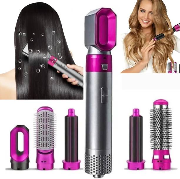 SmartTech Traders Hot Air Brush Straightener, Curler, Volumizer, Blow Dryer with 5 Attachments Electric Hair Styler