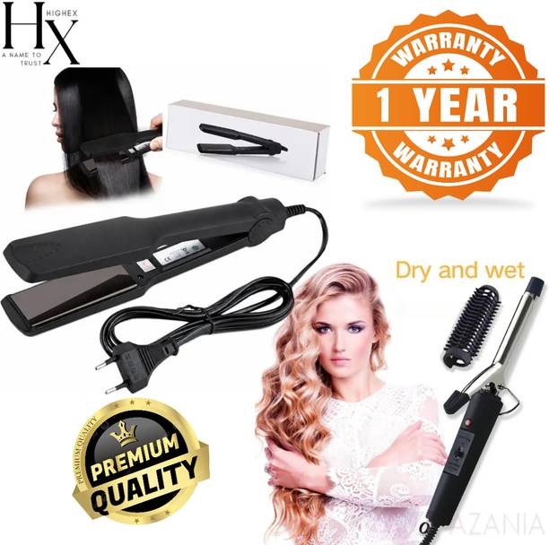 HIGHEX Hair Straightener KM-329 + Hair Curler 471B Electric Hair Styler