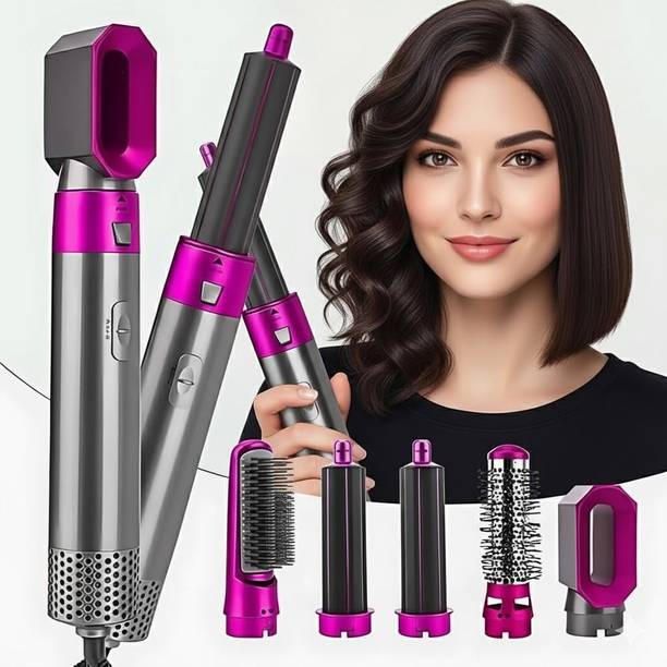 BazaarNest 3 Heat Levels Hot Air Brush 5 in 1 Hair Styling Tool-Plump Blow Drying Brush Hair Dryer