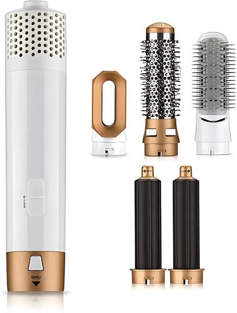 Lipzie for Drying, Curling, Straightening, Volumizing & Smoothing – All-in-One Styler 5-in-1 Hot Air Brush Hair Styling Tool (Brown) – Lightweight Blow Dryer Brush Hair Styler