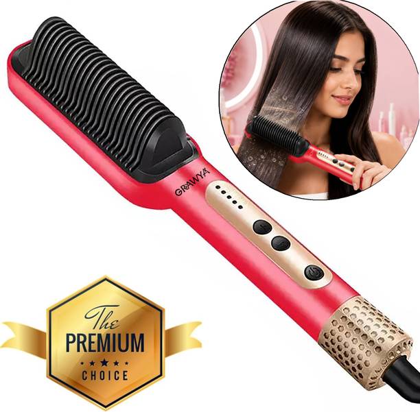 Grawya Hair Straightener Comb Brush, Safe & Easy Use, Travel-Friendly Straightener Comb Electric Hair Styler