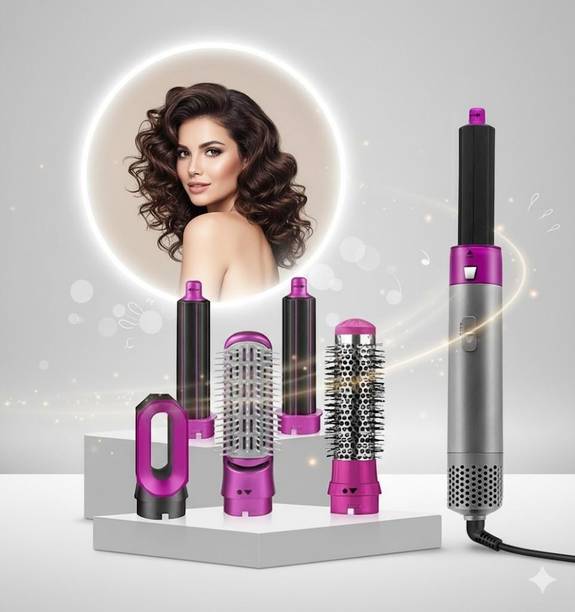 GLOWMART 5 IN 1 Hair Dryer Brush, Multifunctional Hot Air Styler Hair Tools Brush Head Hair Dryer
