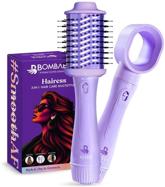 BOMBAE Hairess Ionic 3-In-1 Hot Air Brush Dryer, Curl, Volumizer & Straightener Electric Hair Styler