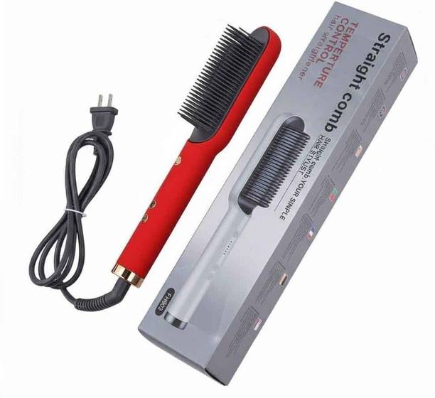 Frinzoo Adjustable Heat Hair Straightener Brush with Fast Results Electric Hair Styler