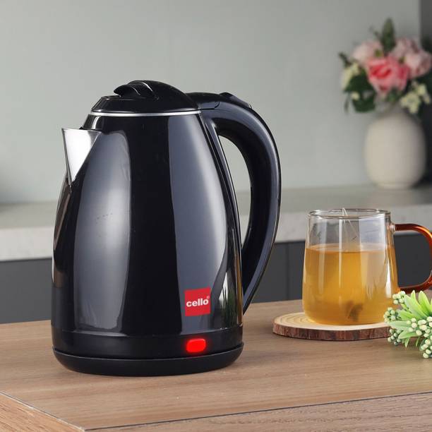cello Pluto Quick Boil 1350 Watts Double Wall Cool Touch Outer Body Stainless Steel Electric Kettle