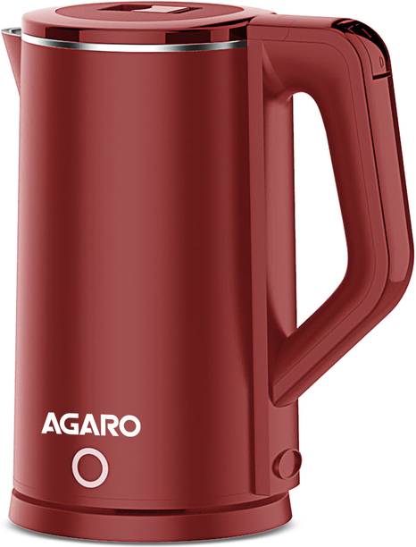 AGARO Elegant Electric Kettle, 1.8L, Double Layered Kettle, Stainless Steel Inner Body Electric Kettle