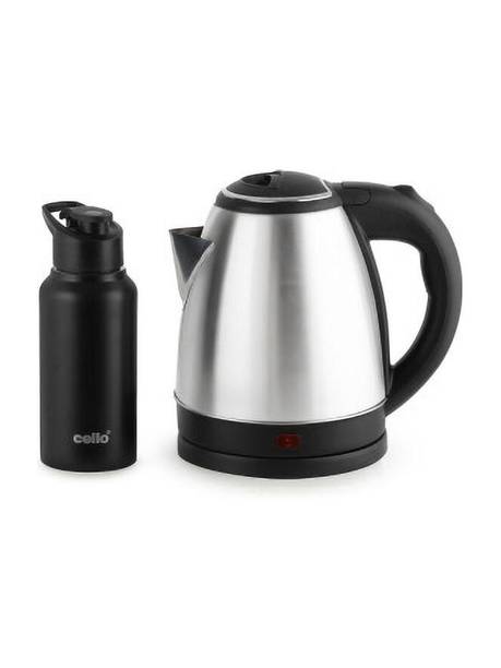 cello Quick Boil Lifestyle Kettle 1.5 L + Sippa 500 ML Stainless Steel Water Bottle Electric Kettle