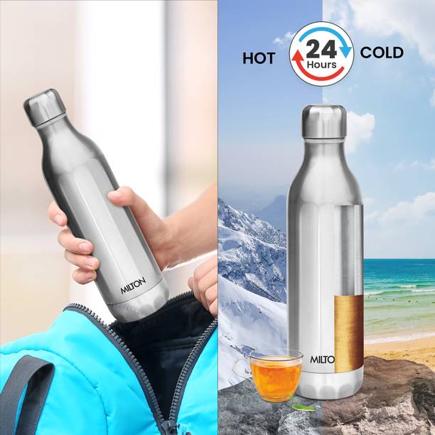 MILTON Go Electro 1.2 L & Bliss 600 Water Bottle, 500 ml Electric Kettle  (1200 L, Silver)