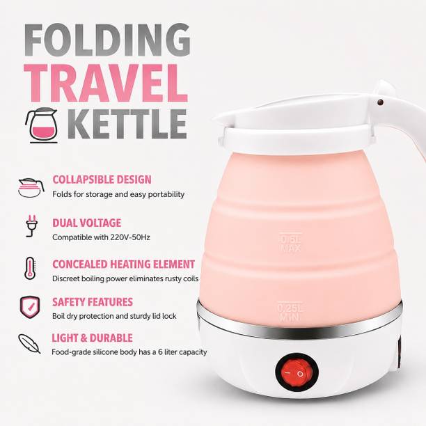 Traveling Kit Travel Folding Electric Silicon Kettle 600 ml Multi Cooker Electric Kettle