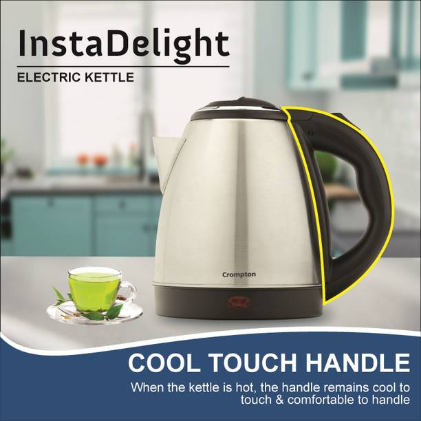 Crompton ACGEK-INSTADELT1.5 Electric Kettle  (1.5 L, Black, Silver)