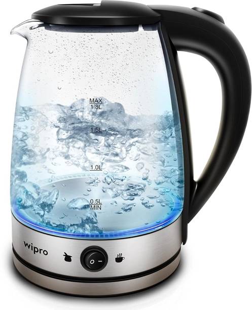 Wipro Elato 1.8 litre Glass LED electric Kettle with Keep warm Function | Auto cut off Electric Kettle
