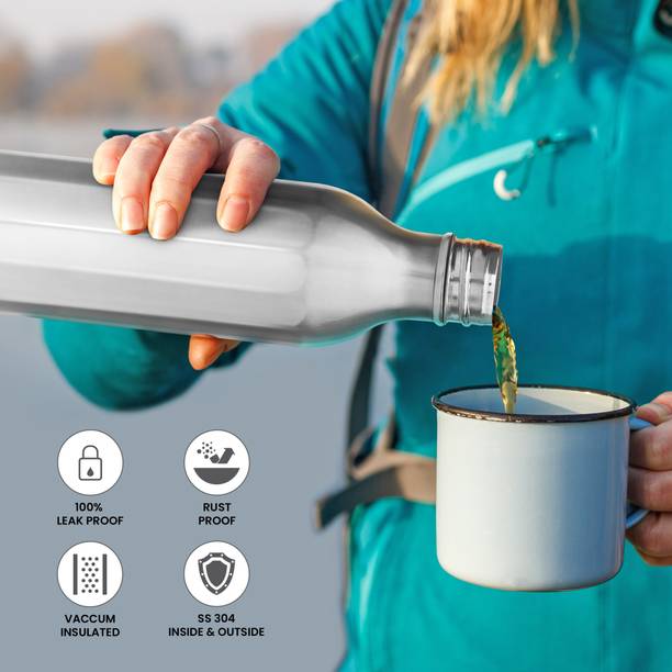 MILTON Go Electro 1.2 L & Bliss 600 Water Bottle, 500 ml Electric Kettle  (1200 L, Silver)