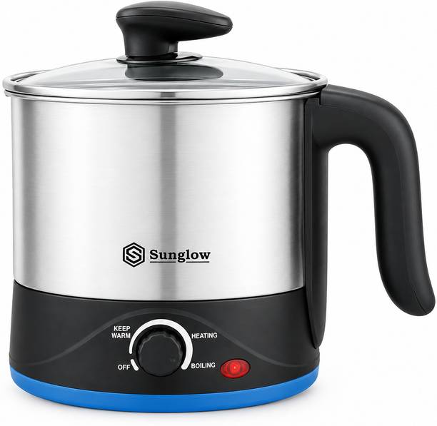 SunGlow Ultra 1.7 L Multipurpose Electric Kettle with Egg Boiler Rack Multi Cooker Electric Kettle