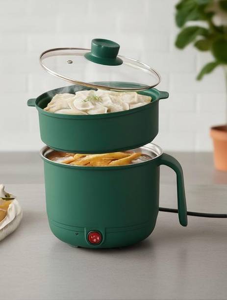 HEM SELLES Multipurpose Cooking Electric Pot with Steamer Inner Steel Electric Rice Cooker Rice Cooker, Slow Cooker, Travel Cooker, Deep Fryer, Air Fryer, Egg Boiler, Egg Cooker