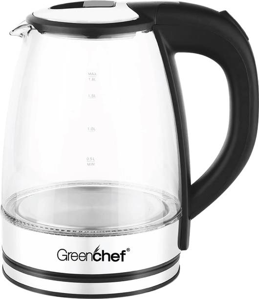 Greenchef Aura Electric Glass kettle 1.8Litres Capacity 1500 Watts Power Electric Kettle