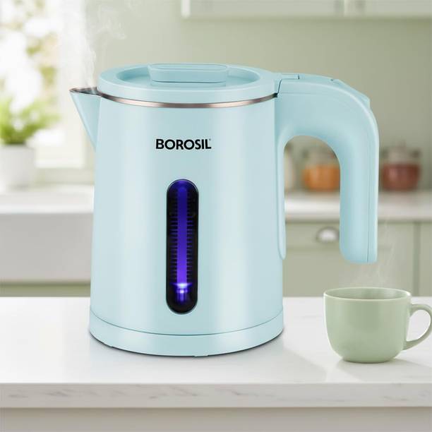 BOROSIL 800ml Eva Cooltouch Made in India Electric Kettle, 360° Rotating Base Electric Kettle