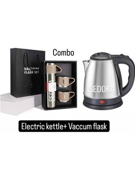Sedoka Combo of Electric Kettle & Steel Thermo Vaccum Flask Set (Insulated,500ML)TM-5 Electric Kettle