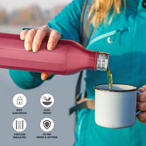 MILTON Go Electro 1.5 L, Silver & Bliss 900 Water Bottle, 790 ml Electric Kettle  (1500 L, Red)