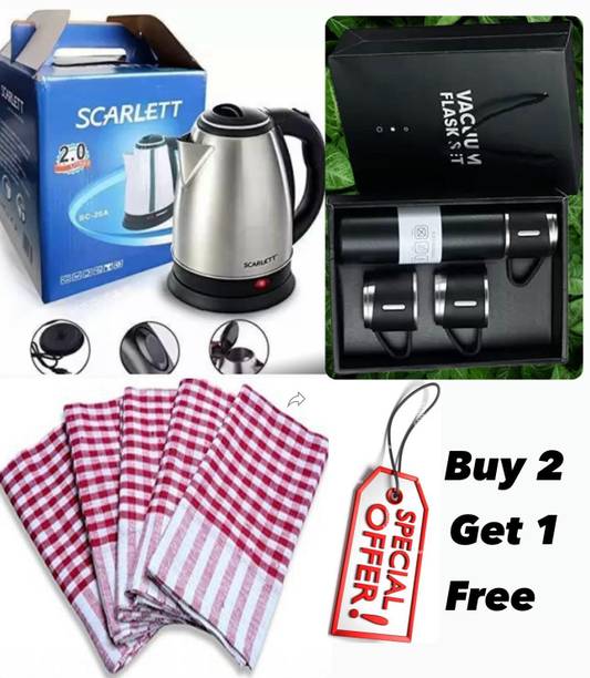 Sedoka Combo of Electric Kettle & Blue Vaccum Flask Set (Insulated,500ML)TM-5 Electric Kettle
