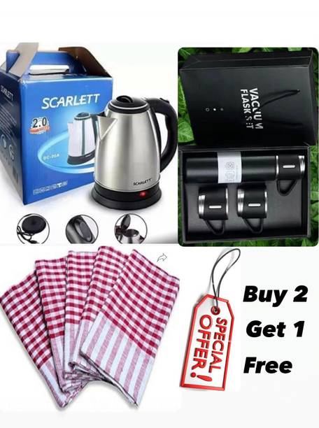 Sedoka Combo of Electric Kettle & Blue Vaccum Flask Set (Insulated,500ML)TM-5 Electric Kettle