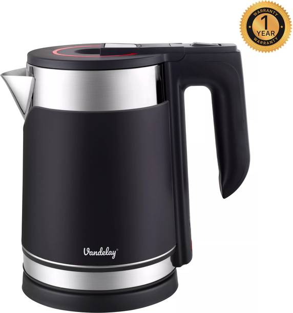 Vandelay Electric Kettle (1.7L) - Double Wall, Cool Touch Kettle with Dry-Boil Protection Electric Kettle