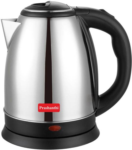 Prashanthi 1.5L Electric Kettle 1350W SS Body, Fast Boil & Cordless Design Electric Kettle