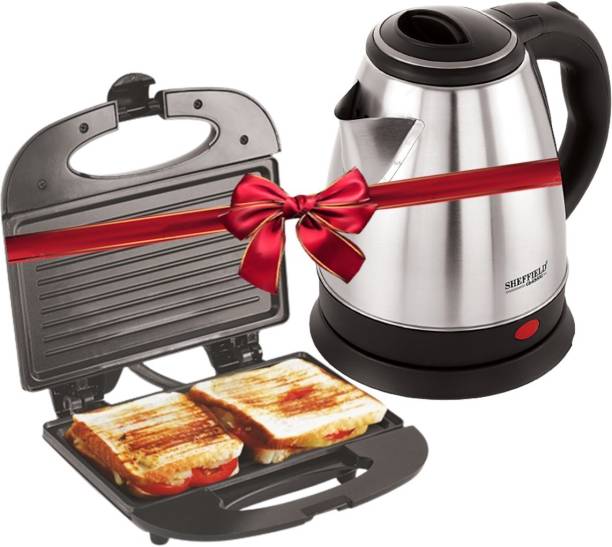 Sheffield Classic Combo Electric Kettle (1.5 L) and Sandwich Maker (750W) Beverage Maker