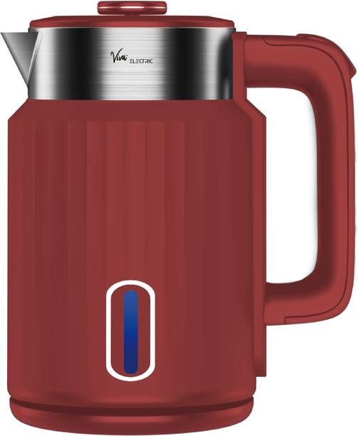Viva Electric Red Electric Kettle -Aquaviva-1500W Beverage Maker
