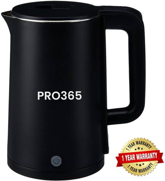 PRO365 Electric Kettle 1.5L Stainless Steel Inner Body Cool Shield Body Auto Shut-Off Electric Kettle