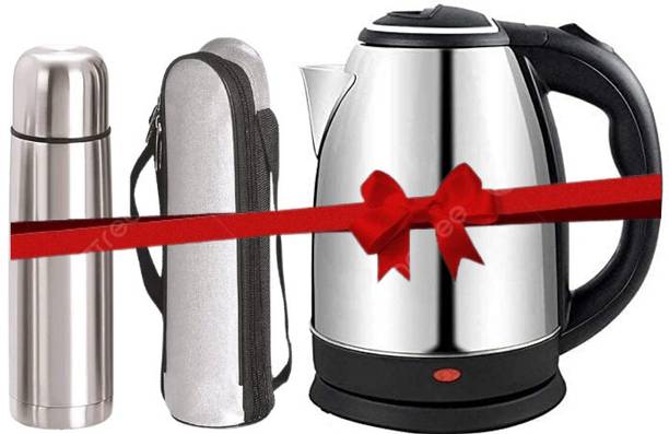 Owqust Stainless Steel Thermosteel Hot Or Cold Bottle With Jacket (500 ml) with Electric Kettle