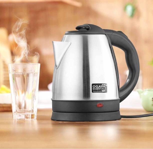 Classic Essentials MAGNIFIQUE Stainless Steel 1500-Watts, Detachable 360° Pirouette Base Electric Kettle