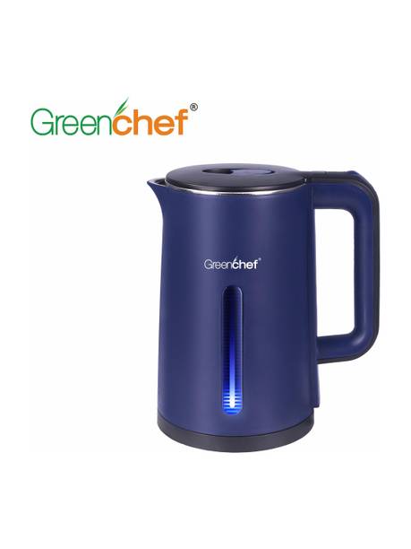 Greenchef Glitter Cordless Pot with cool touch body 1500 watts Blue Electric Kettle