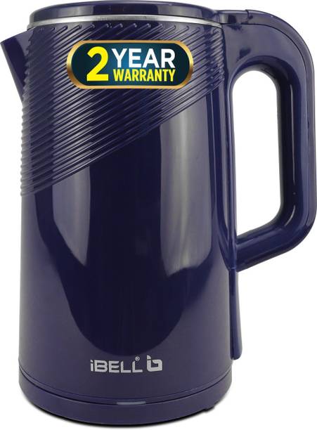 iBELL PEK20BLPLUS Premium Kettle, 2 L, 1600W, Auto Cut-Off, Stainless steel, 360°base Electric Kettle