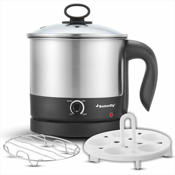 Butterfly Matchless Multi Kettle, 600W with Egg Rack & SS Rack Multi Cooker Electric Kettle