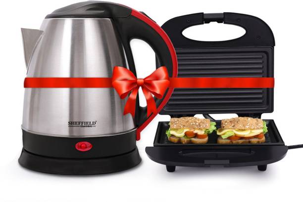 Sheffield Classic Combo Electric Kettle (1.5 L) and Sandwich Maker (750W) Beverage Maker