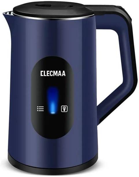 Elecmaa Electric Kettle 1.8L Stainless Steel Body Auto Shut Off Cool Touch Handle -Blue Electric Kettle