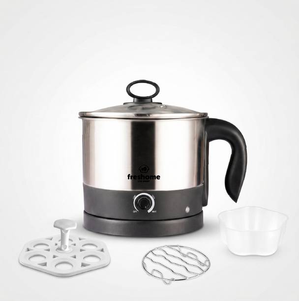 Freshome 1.2L Stainless Steel Multi Electric Kettle 600W for Noodles, Soup & Eggs Multi Cooker Electric Kettle