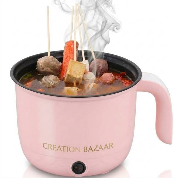 CREATION BAZAAR Cooking Pot Noodle Maker Egg Boiler Vegetable and Rice Cooker and Steamer Rice Cooker, Travel Cooker