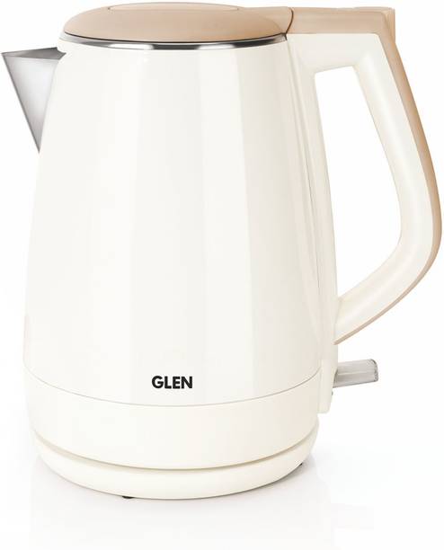 Glen Electric Kettle 1500W Plastic Clad Stainless Steel 360° Rotation Auto Shutoff Electric Kettle