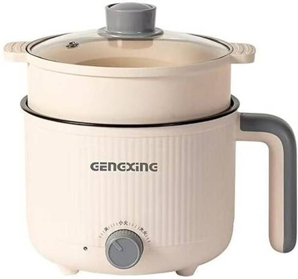MOOKA Mini Multipurpose Electric Cooker With Steamer 1.5 Liter Non-Stick Cooker Electric Kettle