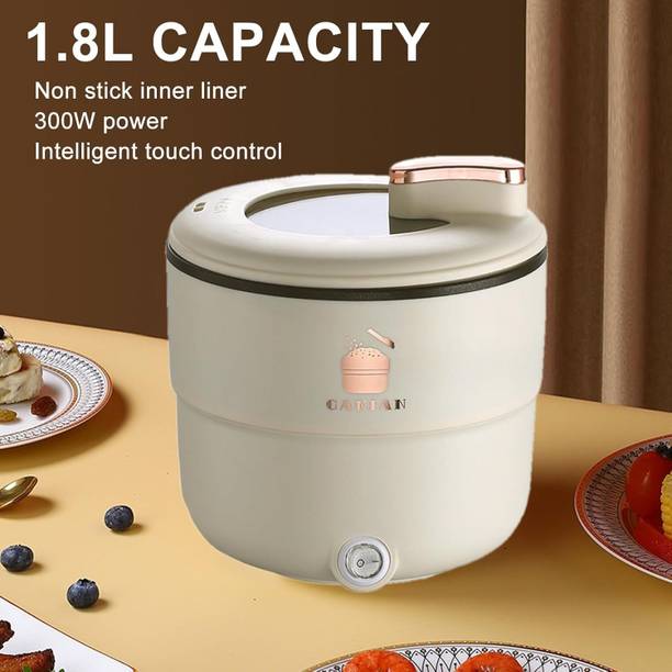 AVIRA OVERSEAS Electric Cooker Kettle With Steamer 1.5 Liter Inner Pot Non-Stick Hotpot Egg Cooker, Electric Pressure Cooker, Rice Cooker, Slow Cooker, Travel Cooker