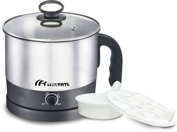 Tru trtl Multipurpose 1.3 Litre Kettle For Boiling Water, Eggs, Tea, Noodles, 600W Multi Cooker Electric Kettle
