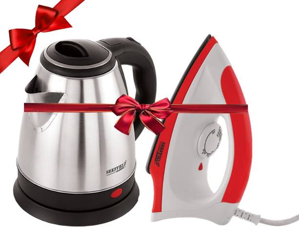 Sheffield Classic Electric kettle(1.5L) + Dry Iron(1000W) Beverage Maker